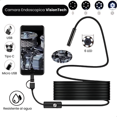 Camara Endoscopica para celular VisionTech | Inspecciona con Precisión Cualquier Rincón