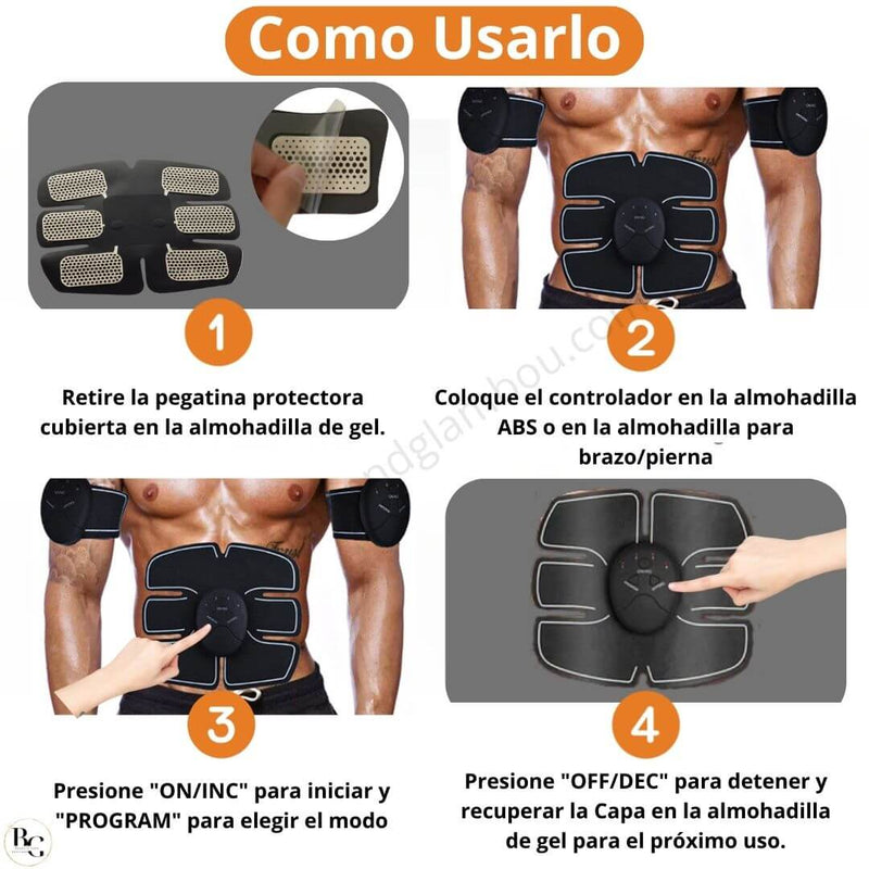 Electroestimulador EMS™ - Pack Abdominales, Brazos y Muslos.