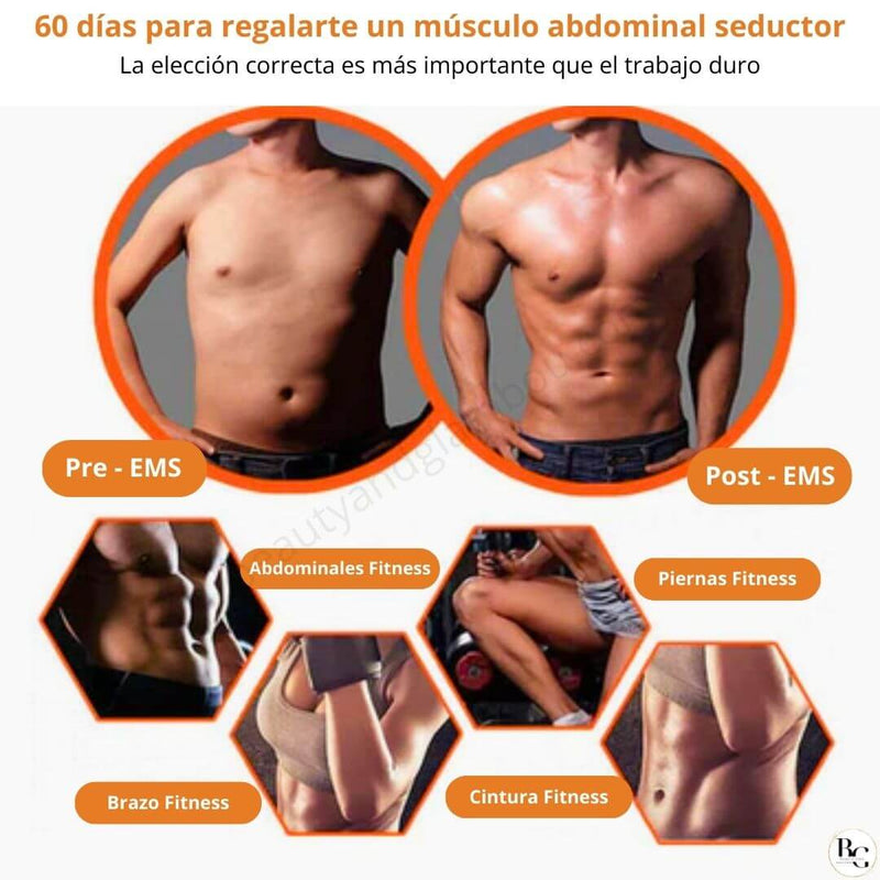 Electroestimulador EMS™ - Pack Abdominales, Brazos y Muslos.