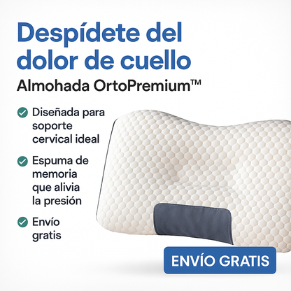 💎 Almohada Ortopédica Premium 🛏️ + REGALO – Sueña con el máximo confort 🌙✨