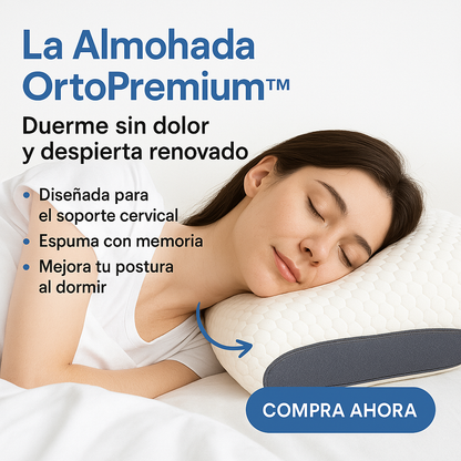 💎 Almohada Ortopédica Premium 🛏️ + REGALO – Sueña con el máximo confort 🌙✨