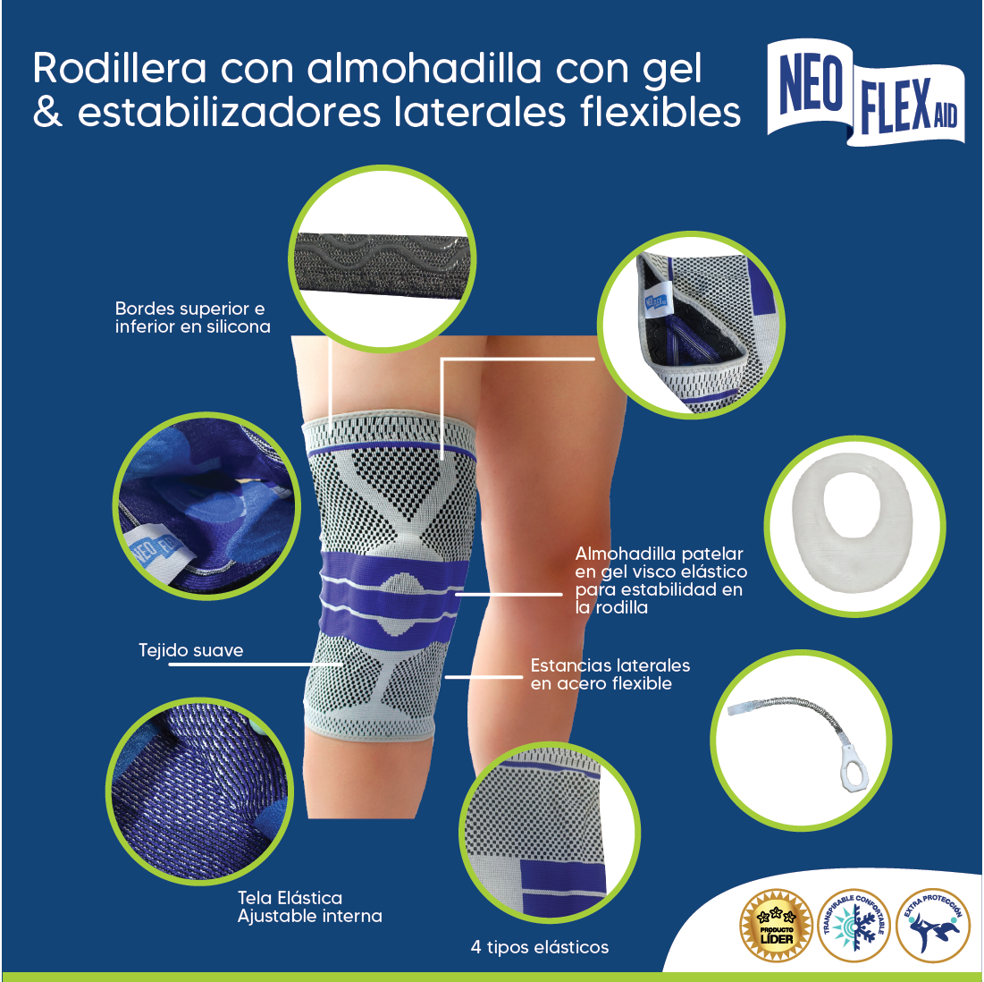 Rodilleras 3D con Almohadilla – Tu Escudo Inteligente Contra el Dolor de Rodilla💙